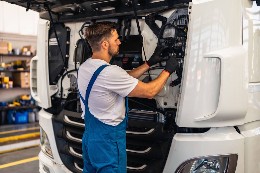 Professional,Truck,Mechanic,Working,In,Vehicle,Repair,Service.